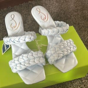Sam Edelman light blue Braided Double-Strap Mule Sandals